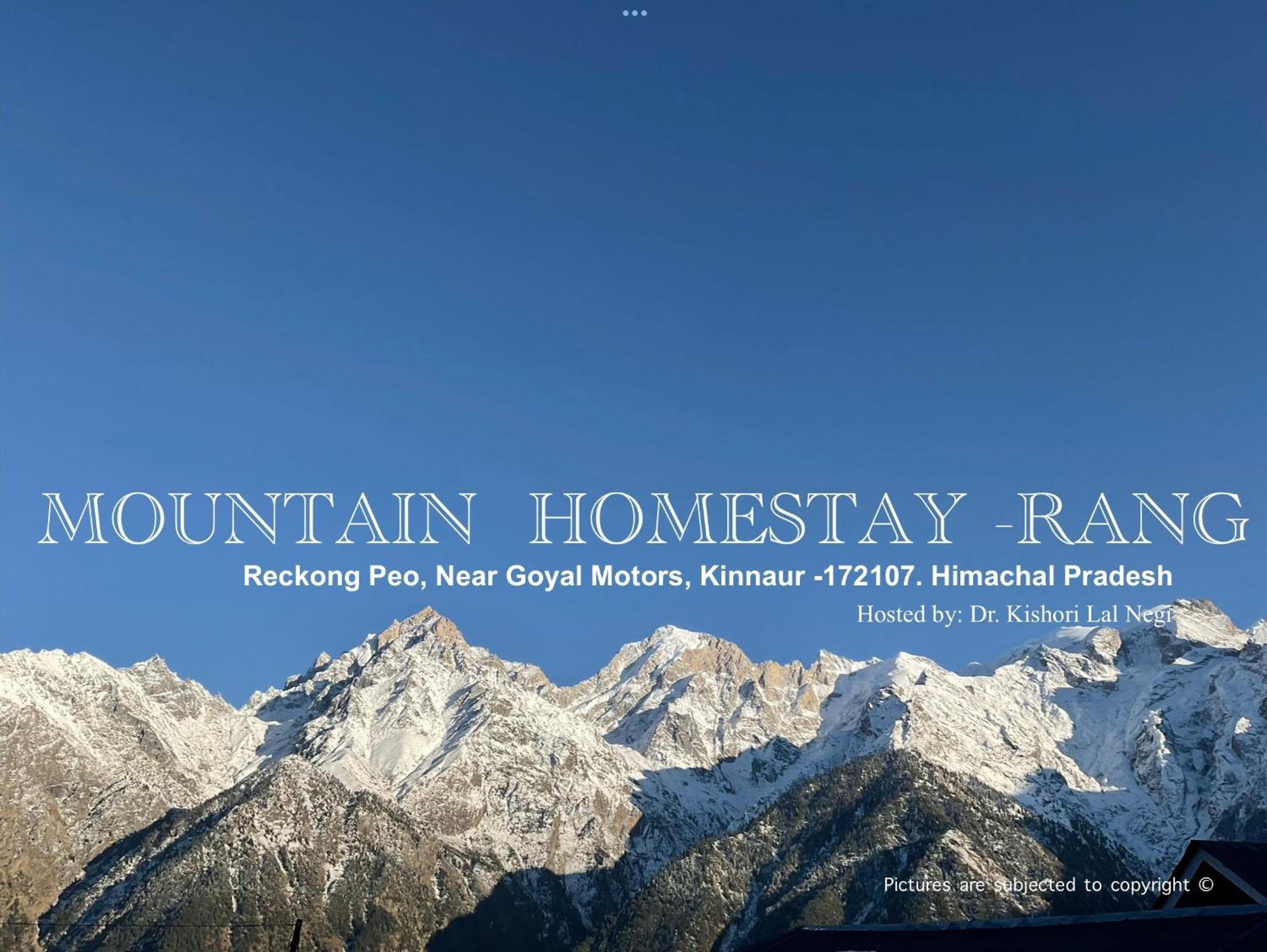 Mountain Home Stay -Rang, At Reckong Peo - Kalpa, Near Goyal Motors, Way To Petrol Pump At Itbp Quarters Bagian luar foto